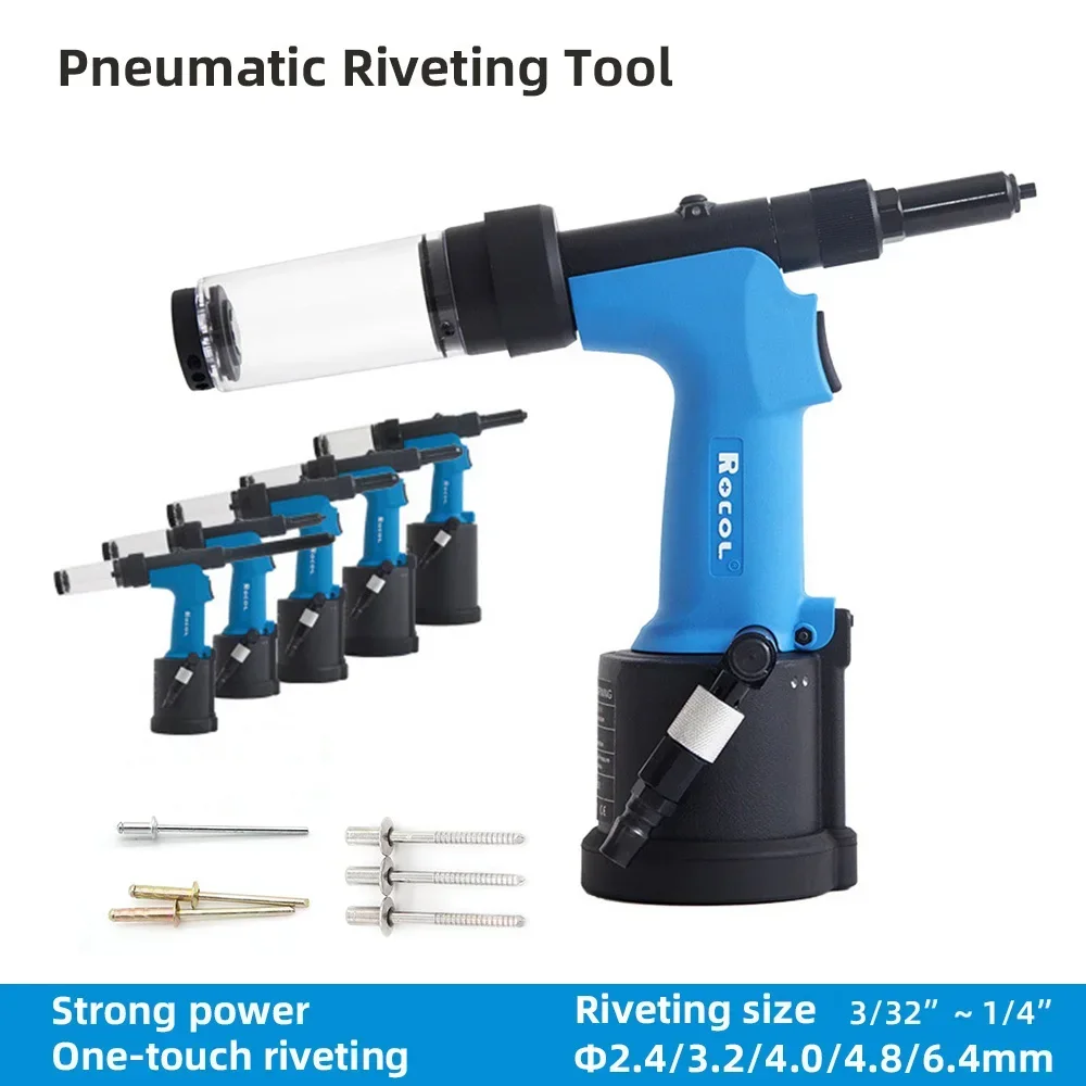 Rivet Gun Air - Pistolet à rivets pneumatique industriel auto-amorçant,