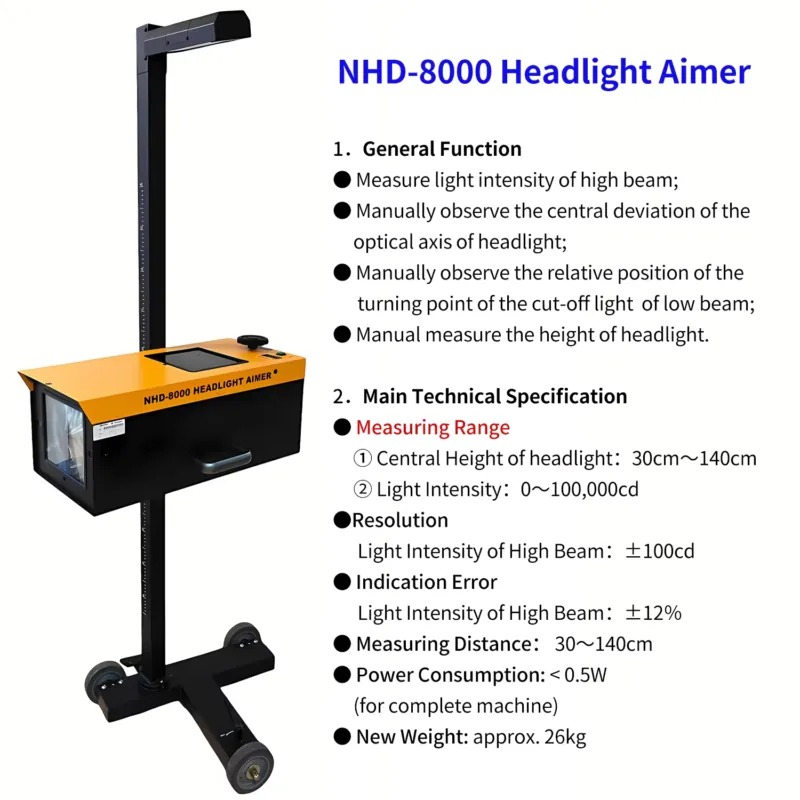 Headlight Aiming Tool - Machine de calibrage de phares, aligneur