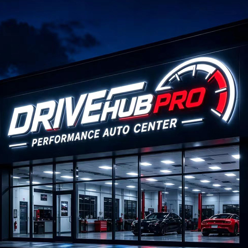 Enseigne lumineuse LED 3D pers - Auto Repair Shop Logo Design avis et prix